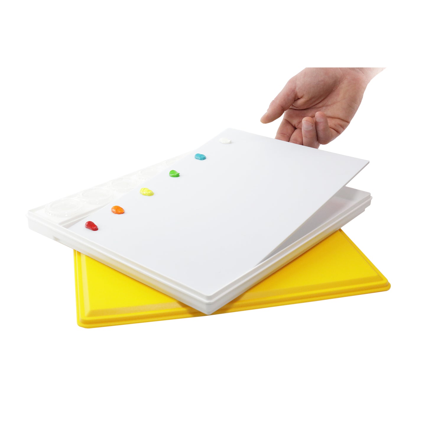 New Wave Art Palette, Easy Lift Peelable Plastic Palette, White