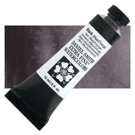 Daniel Smith Extra Fine Watercolor - Black (Blue/Orange), 15 ml Tube