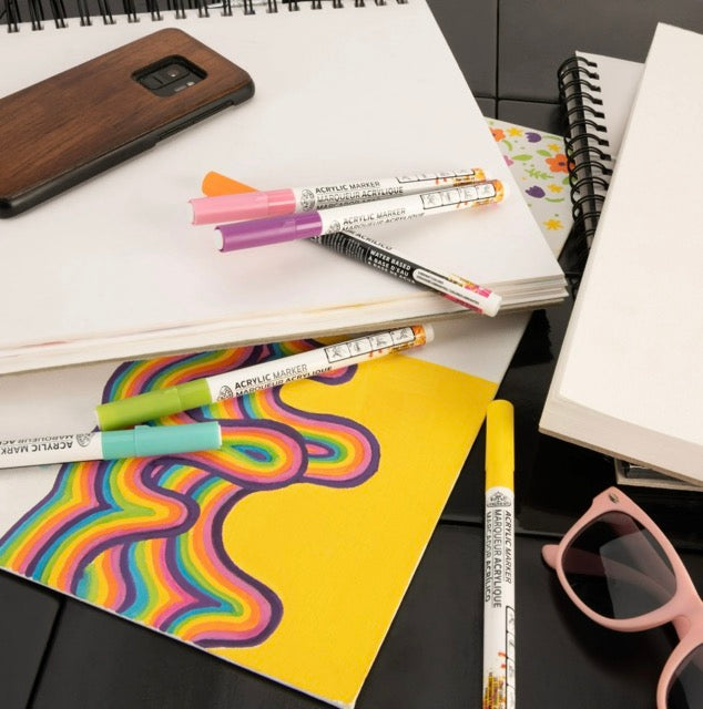 Royal Acrylic Markers 6 Piece Hue Fine Tip - 1.2mm