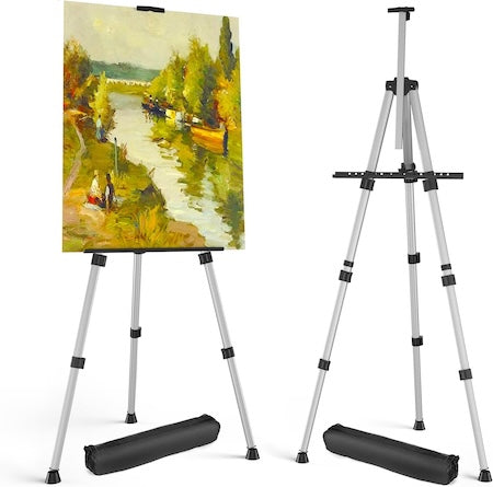 Portable Adjustable Aluminum Metal Tripod Artist Easel with Bag