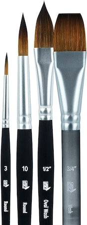Aqua Elite Series 4850 Synthetic Kolinsky Sable Brushes
