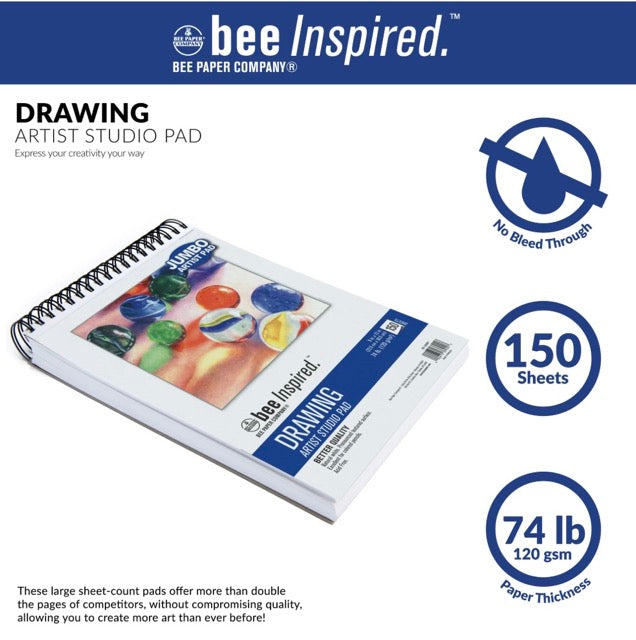 Bee Inspired Draw Jumbo Pad 9" x 12", 150 Sheets