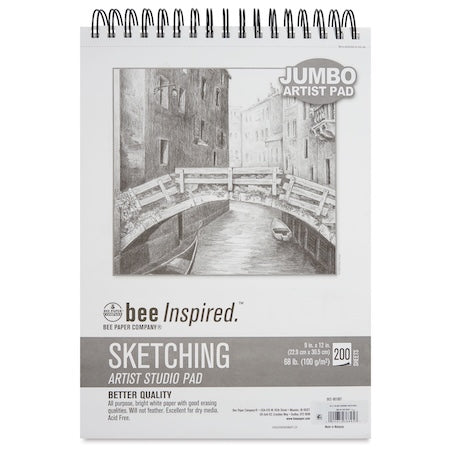 Bee Inspired Sketch Jumbo Pad 9" x 12", 200 sheets