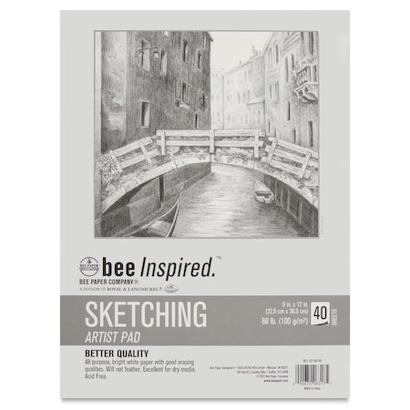 Bee Inspired Sketching Pad 9" x 12", 40 Sheets
