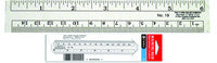Ruler with measurement markings on a white background