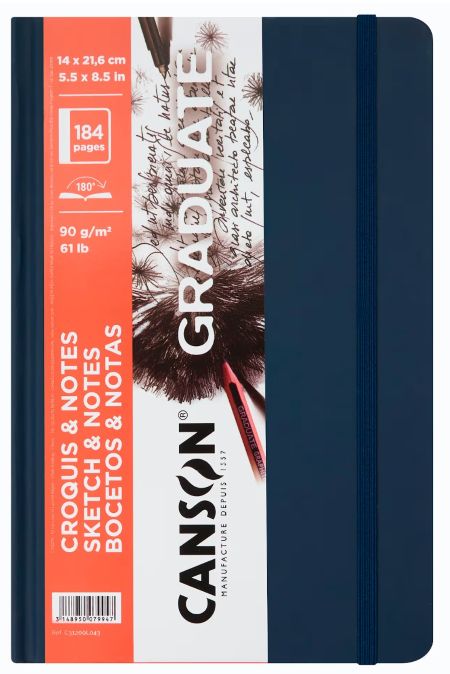 Canson Graduate Series Drawing Books dark blue 5.5 x 8.5