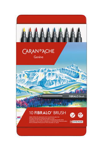 CARAN DACHE FIBRALO WATER-BASED BRUSH 10 COLOUR SET