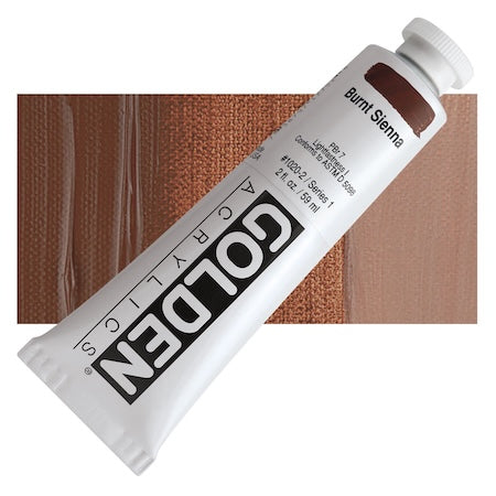 GoldenHeavy Body Acrylics, 2oz., Burnt Sienna