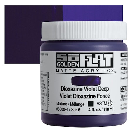 Golden SoFlat Matte Acrylic, 4 oz. Jar, Dioxazine Violet Deep