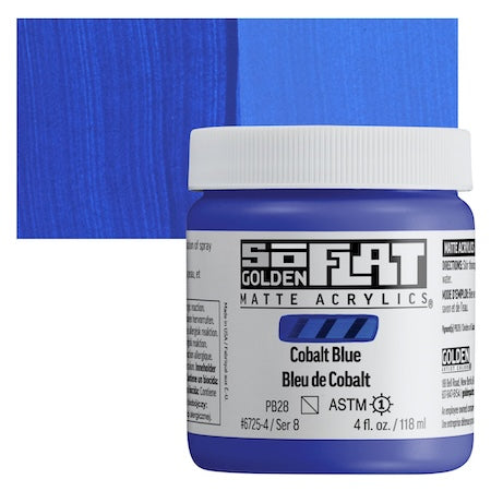 Golden SoFlat Matte Acrylic, 4 oz., Cobalt Blue