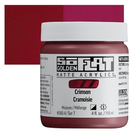 Golden SoFlat Matte Acrylic, 4 oz., Crimson