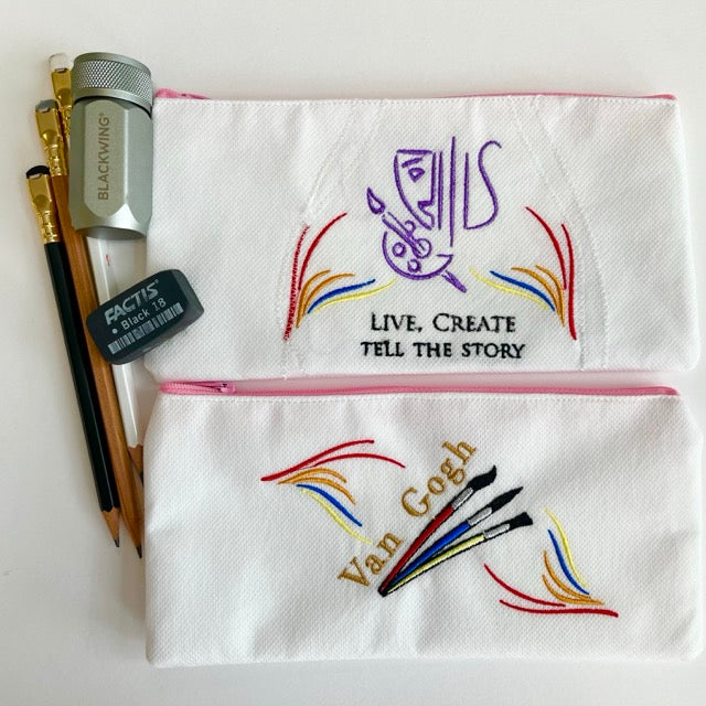Artist’s Embroidered Pencil Bags – Exclusive to Huntsville Art Supplies