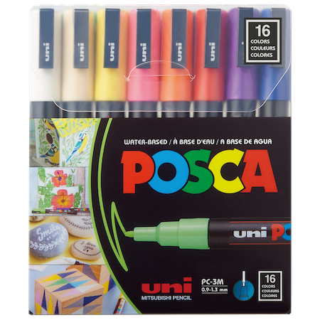 POSCA 16-Color Paint Marker Set, PC-3M Fine