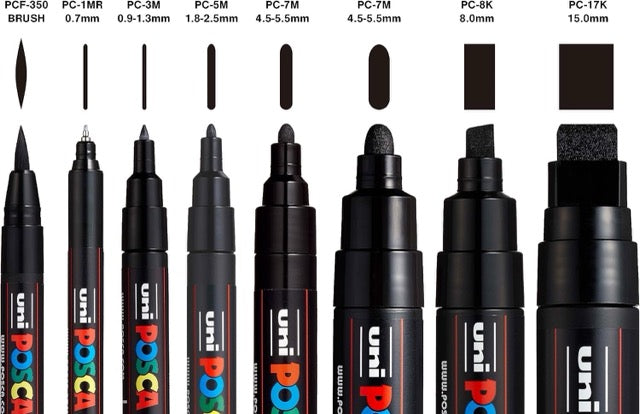 POSCA Paint Marker Set, 8 Colors, All Black