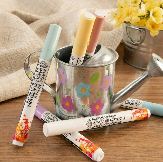 Royal Acrylic Markers 6 Piece Pastel Fine Tip - 2mm