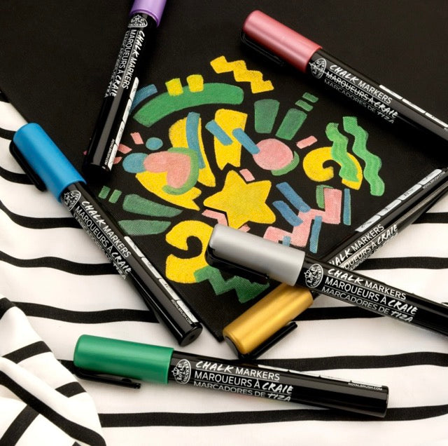 Royal Acrylic Markers Metallic Chalk Markers 6 Piece Pack