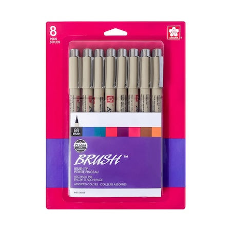 Sakura Pigma Brush Pen Set, 8-Colors