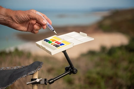 Sennelier La Petite Aquarelle Hands-Free Watercolor Set, 12-Color Set with Magic Arm