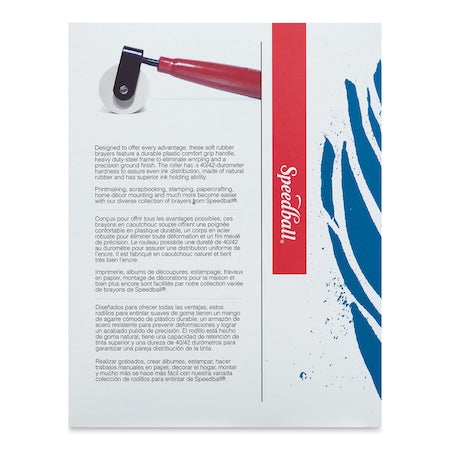 Speedball 4in Brayer with Pop-In Roller, Soft Rubber