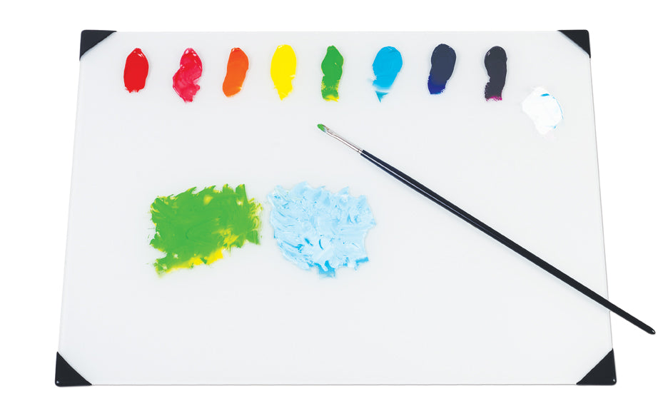 New Wave Art Palette, POSH Glass Palettes, White Table Top