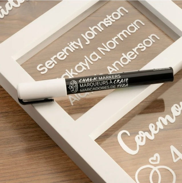 Royal Acrylic Markers White Chalk Marker Reversible Tip, 2mm