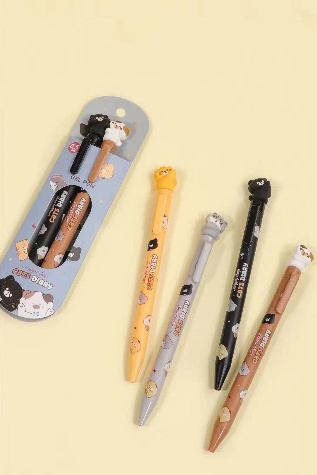 Cat Diary Double Gel Pen - 24