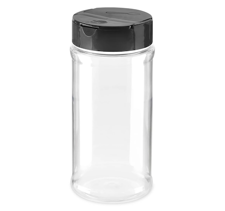 Plastic Jars - 8 oz, Unlined, Black Cap