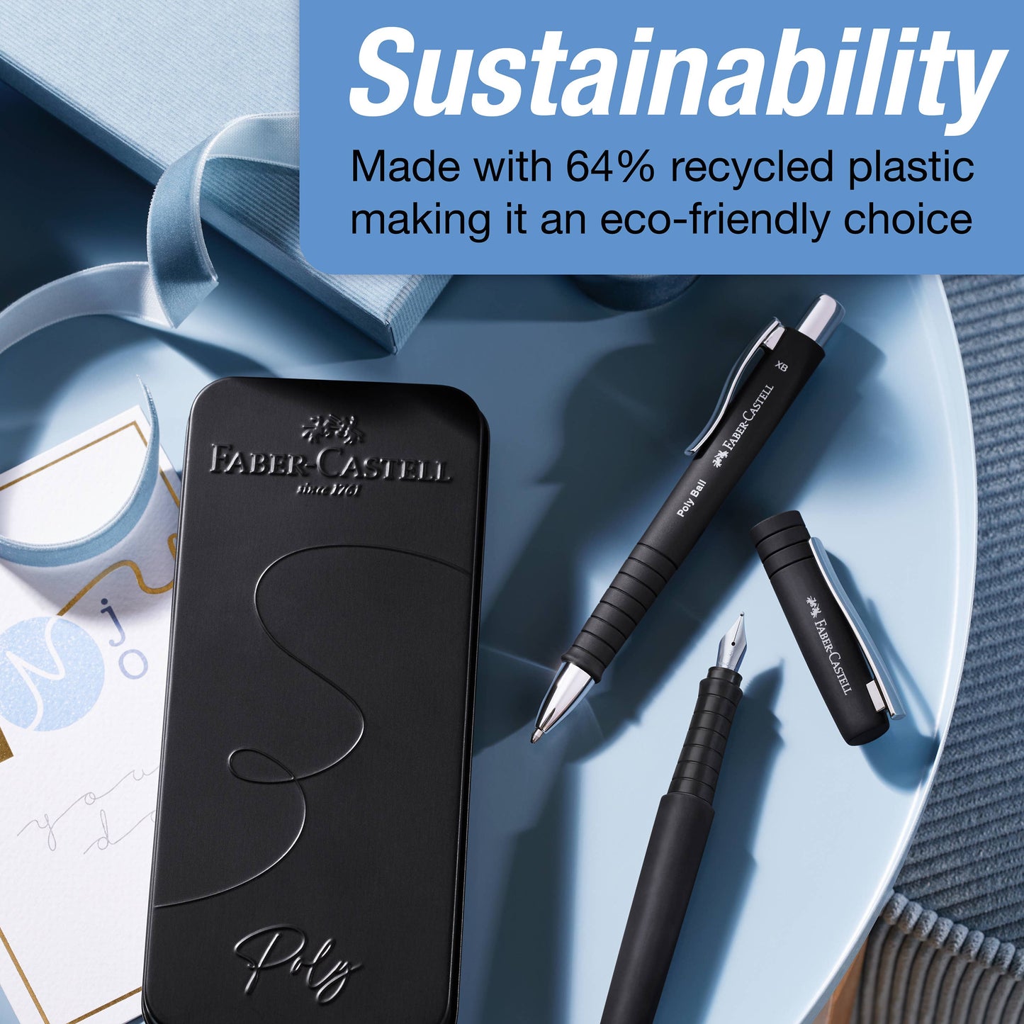 Poly Gift Tin Fountain Pen and Ballpoint Set