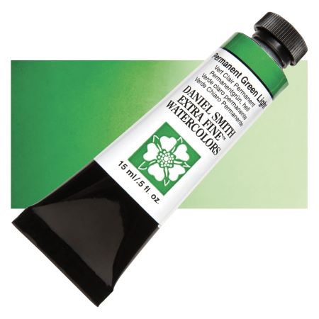 daniel smith extra fine watercolors permanent green light
