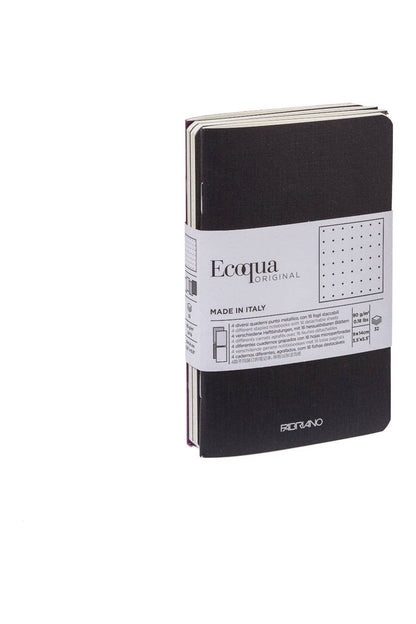 Fabriano EcoQua Pocket-Sized Notebook, 4 Notebook Pack