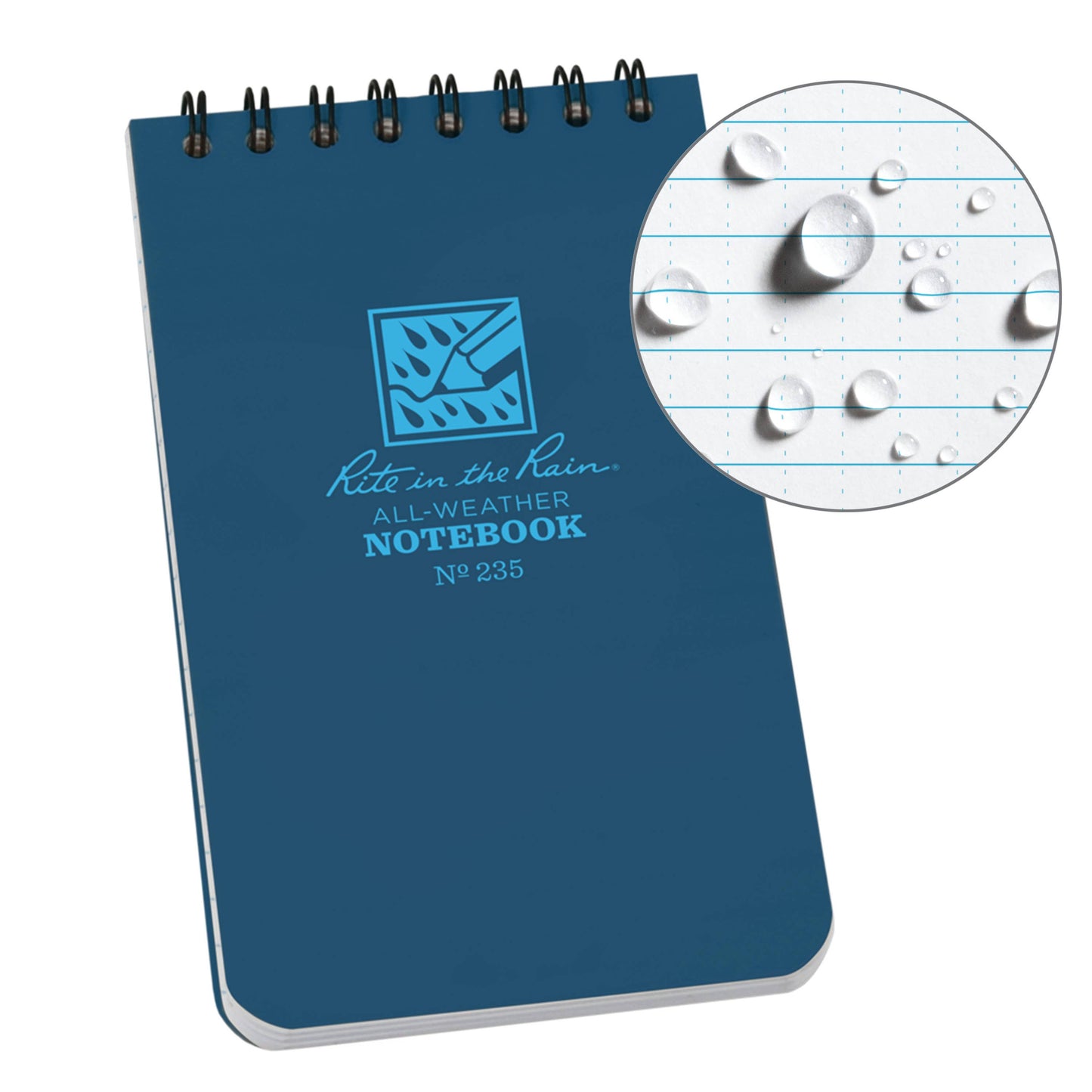 Rite in the Rain 3" x 5" Top Spiral Notebook, Blue