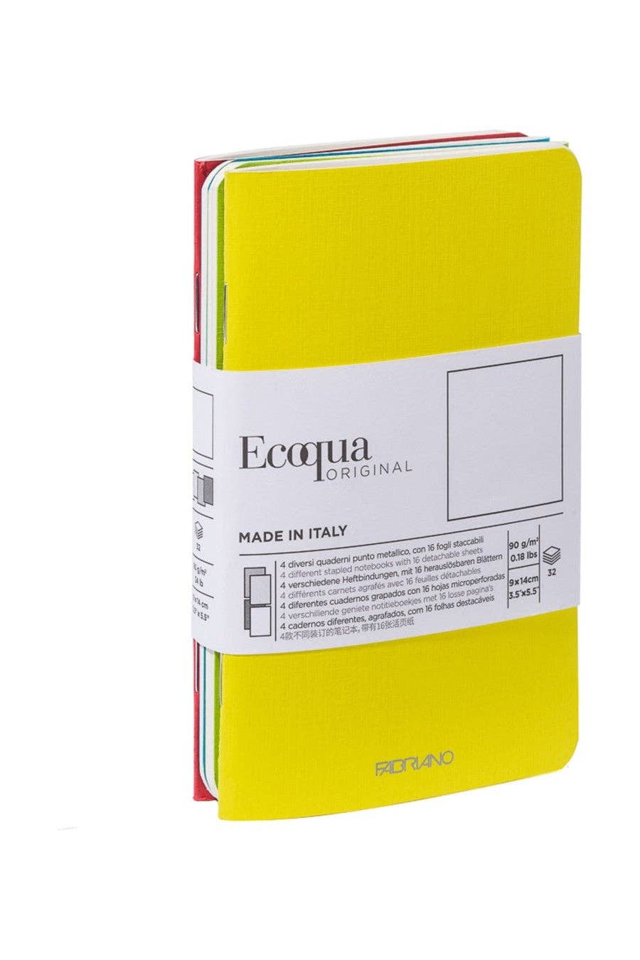 Fabriano EcoQua Pocket-Sized Notebook, 4 Notebook Pack