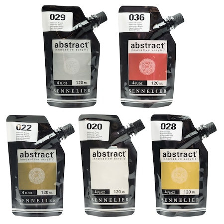 Sennelier Abstract Acrylic Set, 120ml, Metallic, 5-colors