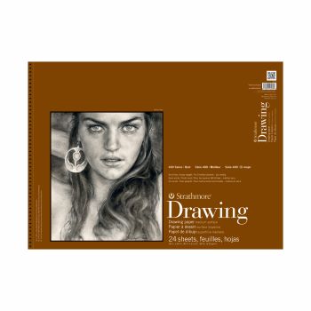 Strathmore Drawing Paper Pad, 400 Series, 24 Sheets, Spiral-Bound, Medium Surface, 18" x 24"