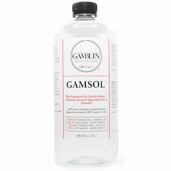 Gamblin Gamsol, 100% pure odorless mineral spirit, 33.8 oz. (1 L) bottle