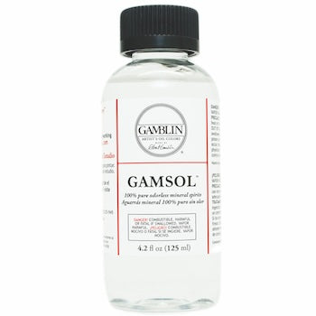 Gamblin Gamsol, 100% pure odorless mineral spirit, 4.2 oz. (125 ml) bottle