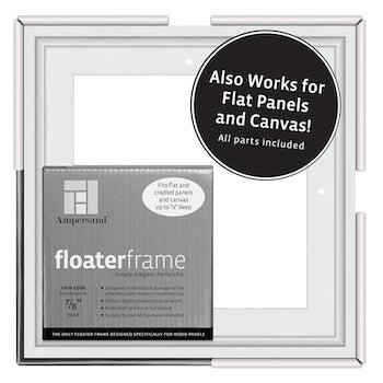 Ampersand Art Floaterframe, Thin Edge, 7/8" Depth, 8" x 8", White