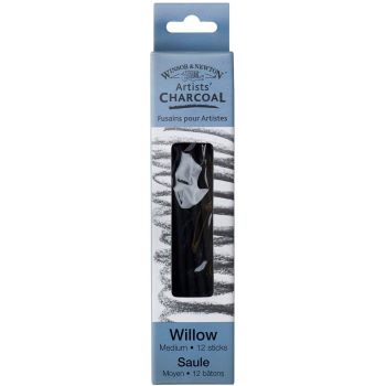 Winsor & Newton Willow Charcoal Sticks, Medium, 12/Pkg.