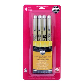 Sakura Pigma Micron Pen Set, 4-Pens