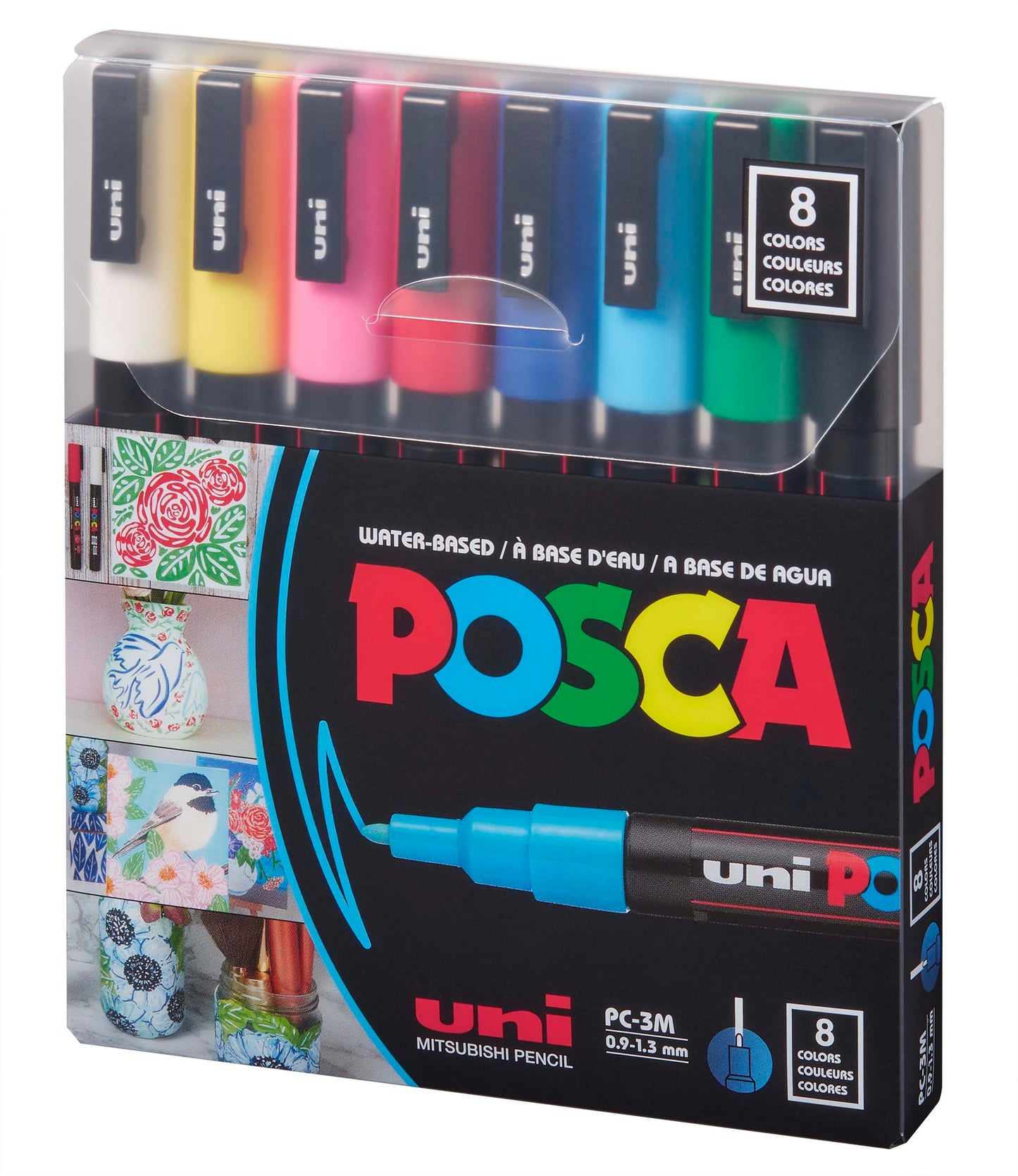 POSCA 8-Color Paint Marker Set, PC-3M Fine