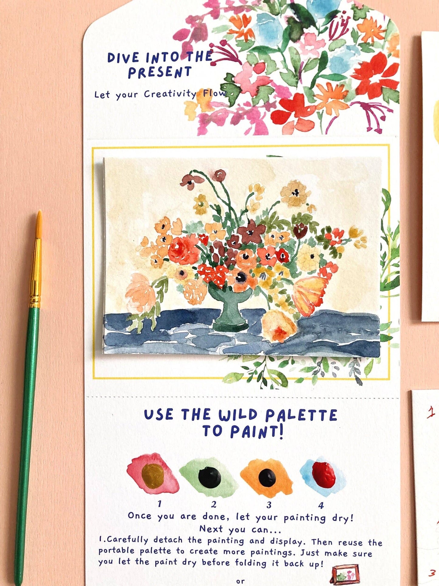 Dutch Flower Still Life Paint by Number DIY Watercolor Kit