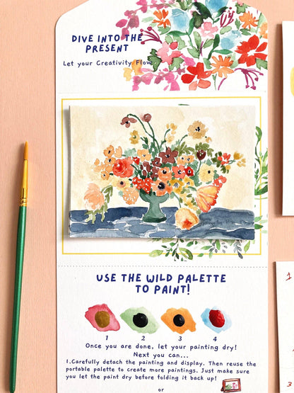 Dutch Flower Still Life Paint by Number DIY Watercolor Kit