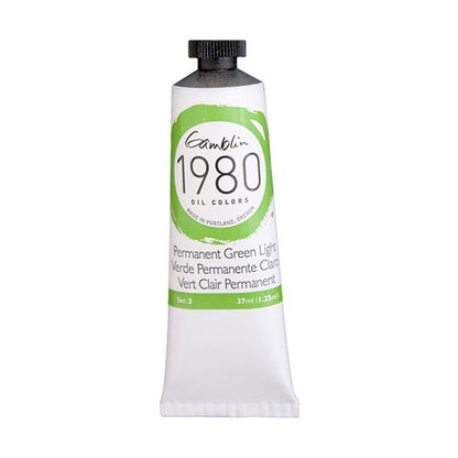 Gamblin 1980 Oil Color 37 milliliter permanent green light