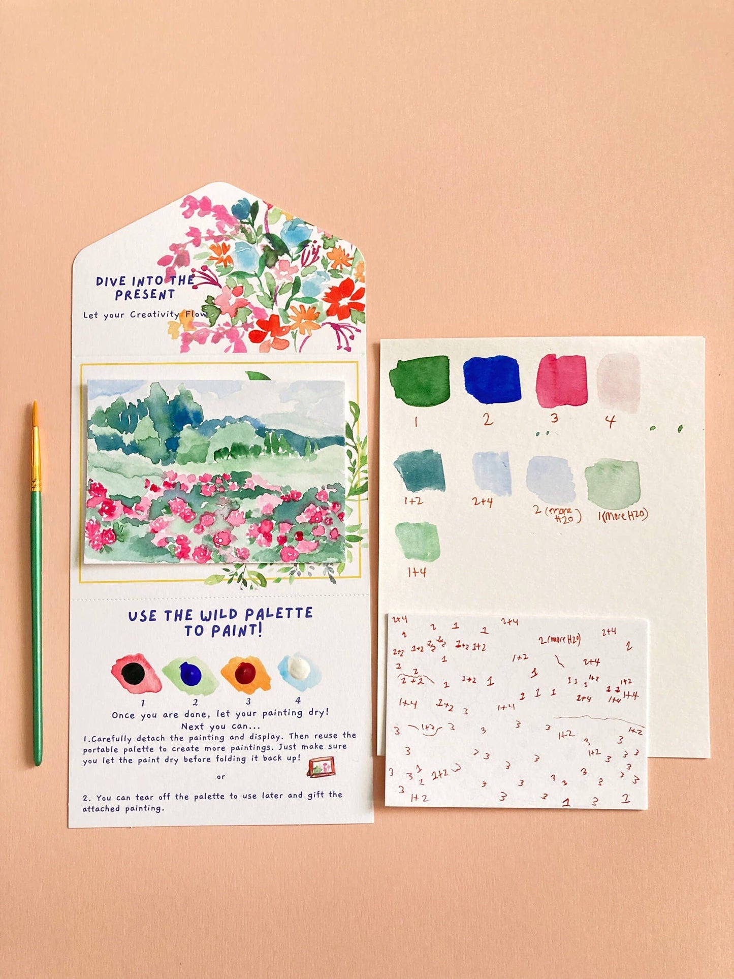 Rose Flowers Landscape Watercolor Paint by Number DIY  Kit