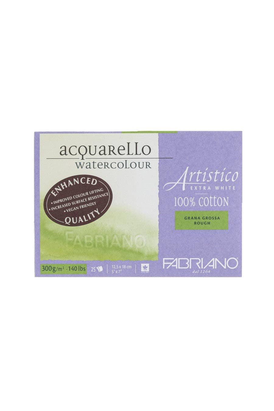 Fabriano Acquarello watercolor paper packaging on a white background