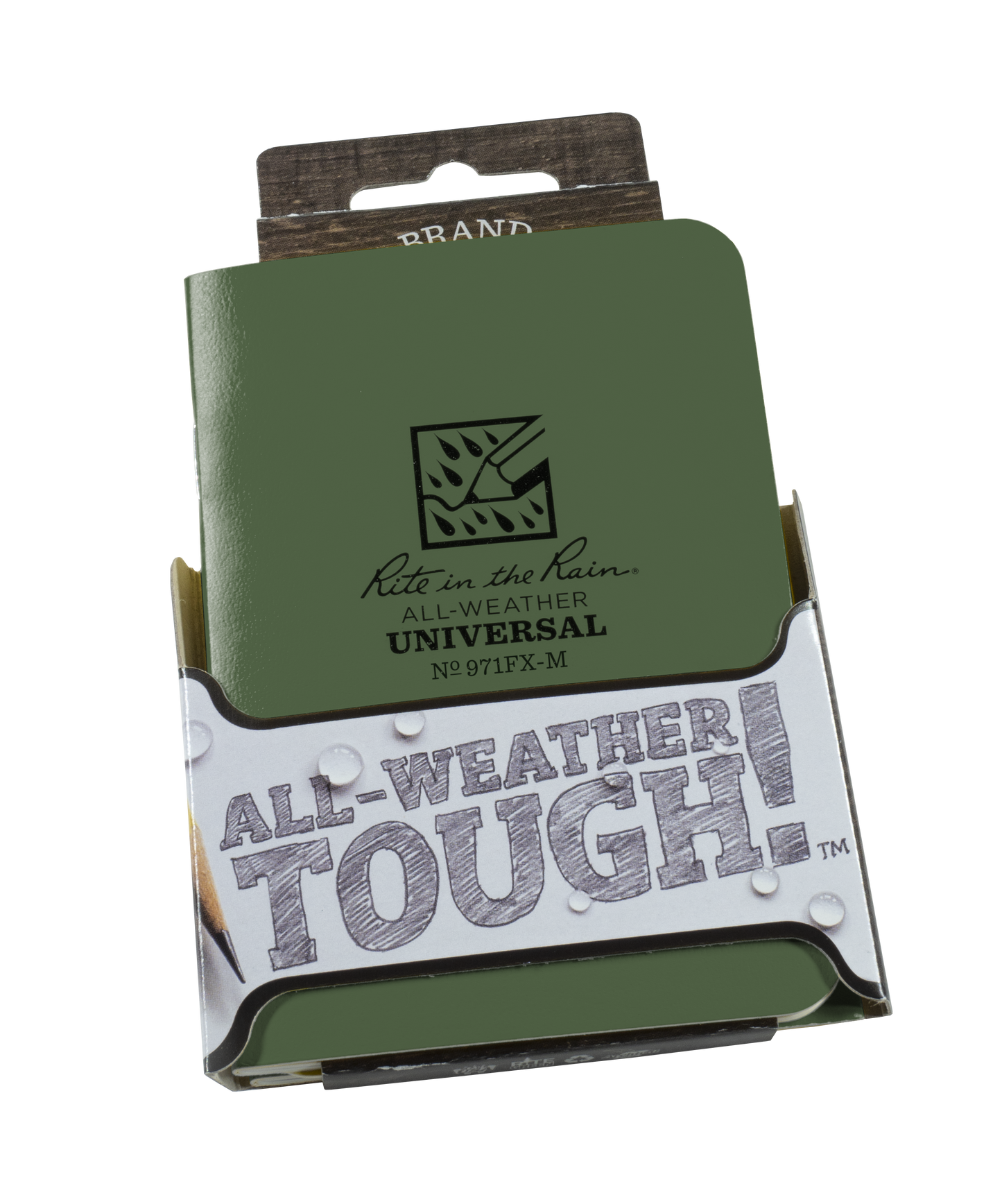 Rite in the Rain Notebook, 3.25" x 4.625" Green Cover 3 PK