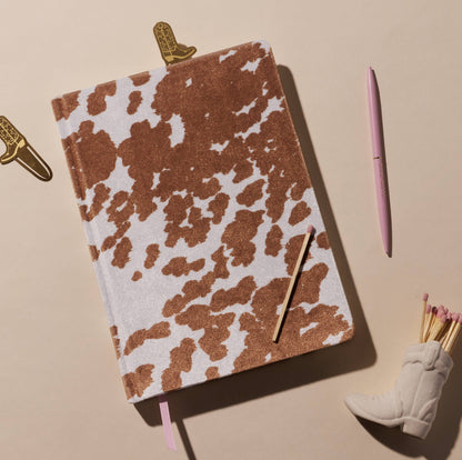 Jumbo Velvet Journal - Cowprint