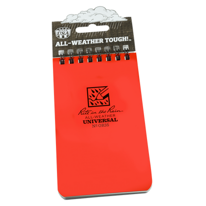 Rite in the Rain 3" x 5" Top Spiral Notebook, Orange
