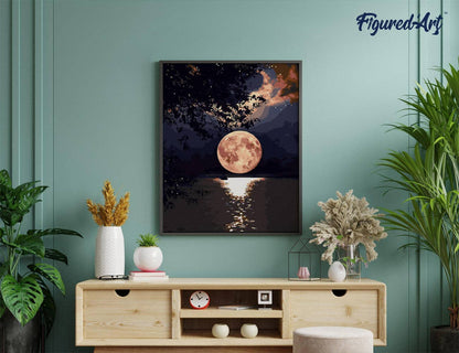 Paint by numbers - Moon Reflection on the Lake