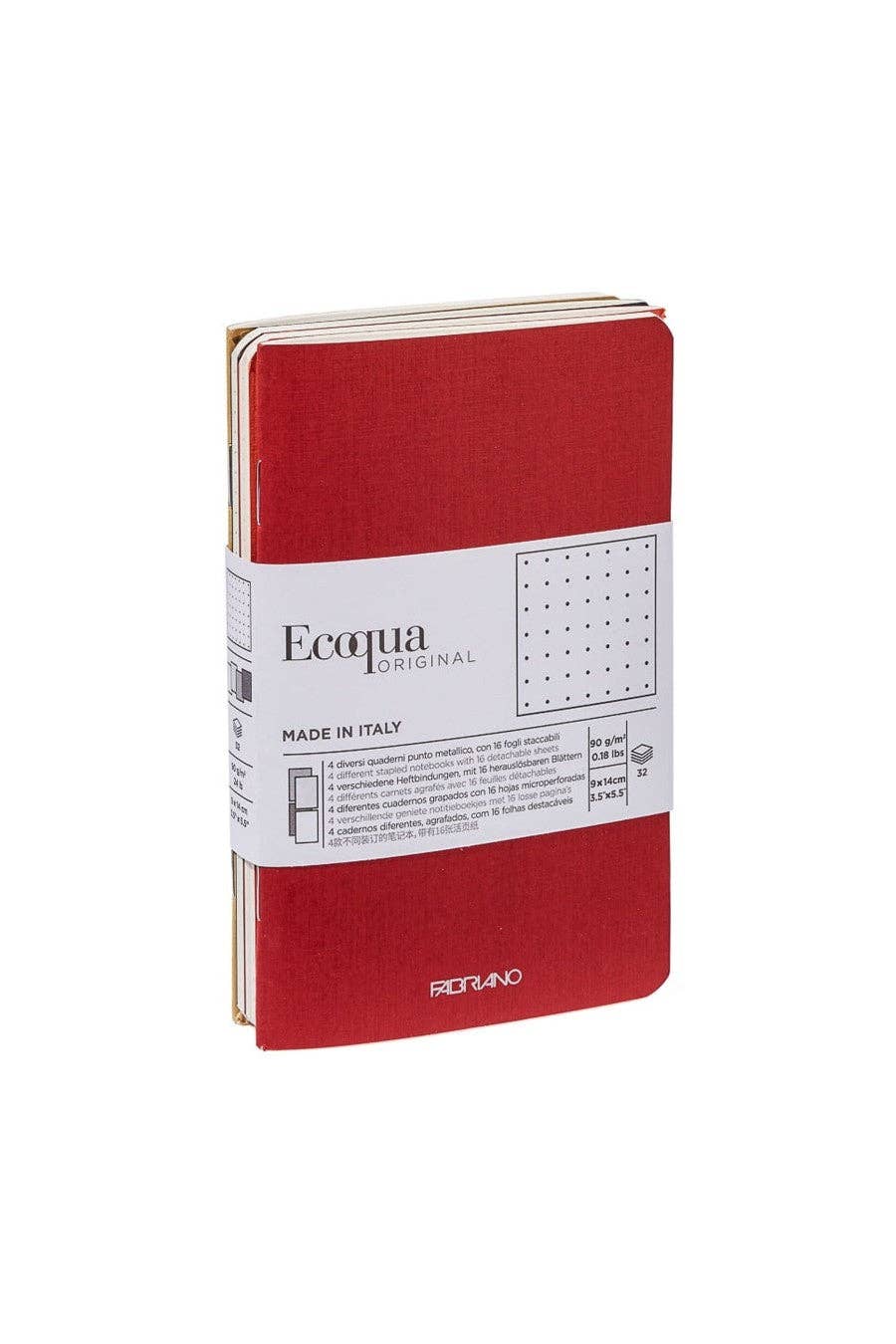 Fabriano EcoQua Pocket-Sized Notebook, 4 Notebook Pack